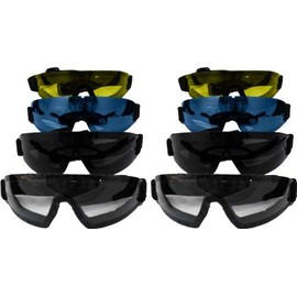 Birdz Eyewear 8 Skydive Sky Diving Goggles Clear Smoked Blue and Yellow