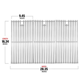 Monument Grills 98888 3-Pack Stainless Steel Cooking Grids Model(s) Mesa 400, 25392, 16.3 x 28.4 inch