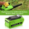For GreenWorks 40V For Greenworks G-MAX Lithium Battery 29472 29462