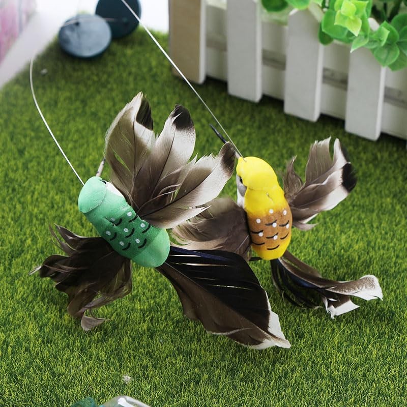 NOIAFZY 5Pcs Solar Yard Stake Fluttering Insects Solar or Battery