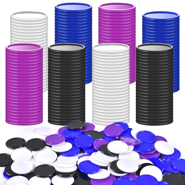 400 Pcs Casino Chips Poker Chips Card Decks Deluxe Poker Chips Blackjack Poker Chip Laser Poker Chips Plastic Casino Game Chips Game Chips for Casino Party Board Games 4 Colors