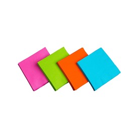 Party Essentials 2-Ply Square Dinner Napkins, 15-3/4" x 15-3/4", Assorted Neon (Pack of 288)