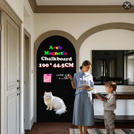 Lnepnw Magnetic Chalkboard Wall Arch Decal40 x17.0 Self Adhesive Magnetic Wall Board Sticker with Chalk for Kids Contact Paper Peel and Stick Wallpaper Roll Alternative Magnetic Blackboard Paint
