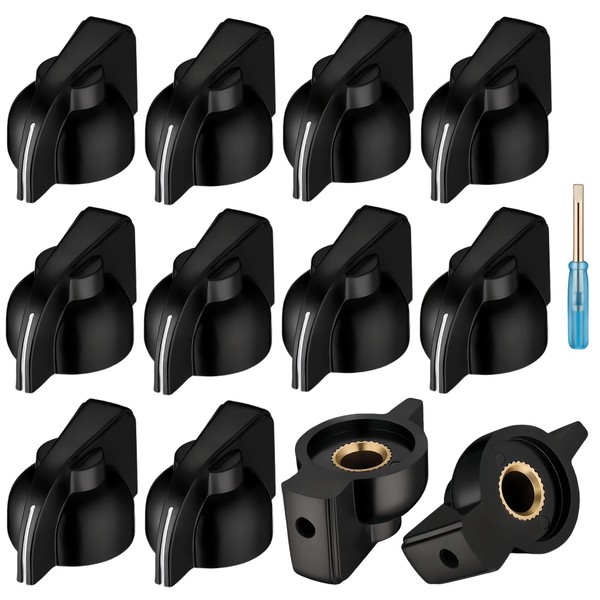 DROK Potentiometer Knob 6mm - Pack of 12 Black Guitar
