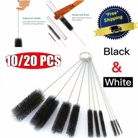 Unbranded Bottle Cleaner Brushes Set Pipe Bong Cleaner Glass Tube Cleaning Brush Household - Black, 1 set (10 pcs)