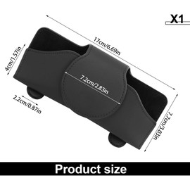 Shwdsy Sunglasses Holder Car, Car Glasses Holder, Car Case, Black Sunglasses Car Holder, Magnetic Closure for Storing Sunglasses, Car Sun Visor, for All Vehicles