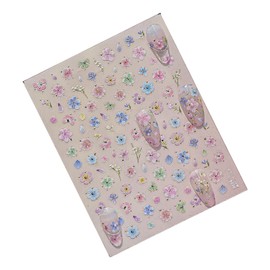 Flower Nail Stickers for Kids | Manicure Sliders Flower Stickers 5D Embossing - Japanese Style Metal Floral Manicure Sliders for Girlfriends