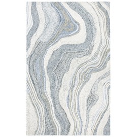 SAFAVIEH Fifth Avenue Collection 5' x 8' Grey/Ivory FTV121F Handmade Modern Abstract Wool Area Rug
