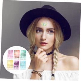 STOBOK 18sheets Handmade Acrylic Crystal Diamond Stickers for Craft Projects Vibrant Colors Skin-Friendly Decorative Nail Art