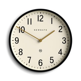 NEWGATE® Universal Wall Clock | Large Metal Modern Classic Clock | 17 inch | Deep case in matt Black | Arabic Numbers | Mid Century Style for Kitchen, Living Room or Office