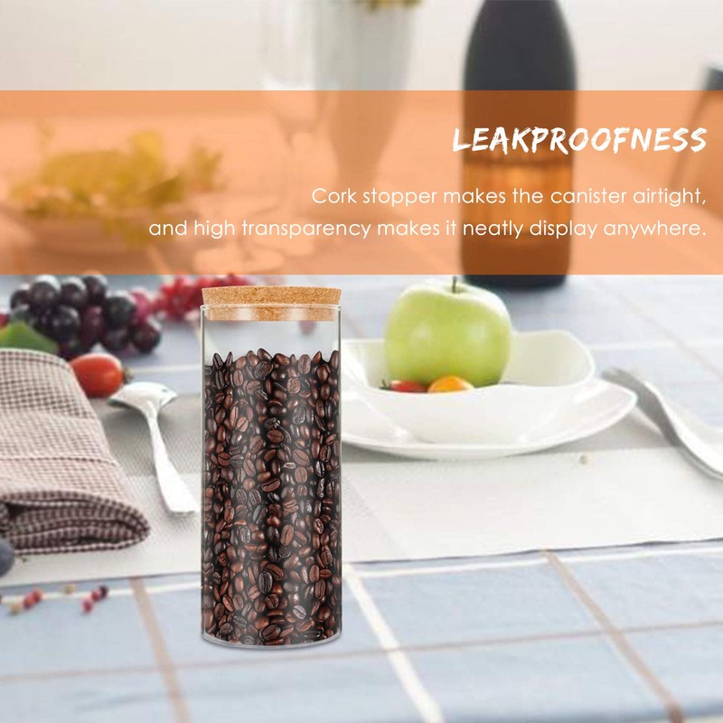 Luxtea Glass Jar Borosilicate Canister 34oz with Cork Stopper Lid,