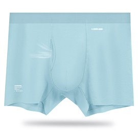 ABananaCover Premium Men's Naked Feeling Air Micro Modal Boxer Briefs with Functional Fly - Superior To Cotton Underwear - 3X Softer Than Cotton - 3" Snug-Fit Athleisure Trunks - Zinc Green, Large