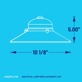 KastLite Nautical Light Fixture Replacement Cap for Pole Wall & Pier Mount Outdoor Lighting - UV & Waterproof Composite Shade for Coastal Light Post Lamps, Walkway Porch Patio & Dock Lights - Black