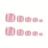 24 Pcs Pink Press on Short Toenails - MINGCHUN Summer
