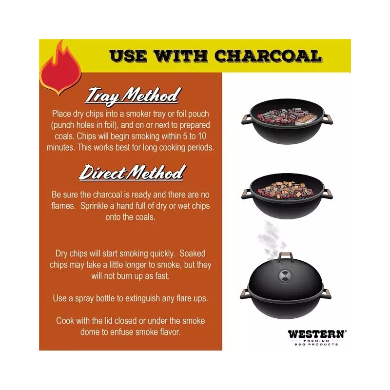 Western Premium BBQ Products Hickory BBQ Smoking Chips, 180 Cu