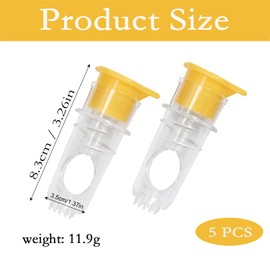 Pack of 5 Manual Lemon Squeezer, Portable Manual Lime Squeezer, Handheld Citrus Juicer and Lemon Pourer, Citrus Juicer with Lid, for Home Use, Camping and Picnic