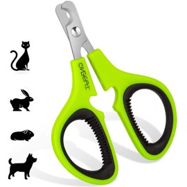 OneCut Pet Nail Clippers, Update Version Cat & Kitten Claw Nail Clippers for Trimming, Professional Pet Nail Clippers Best for a Cat, Puppy,Rabbit, Kitten & Small Dog,Sharp & Safe (Green)