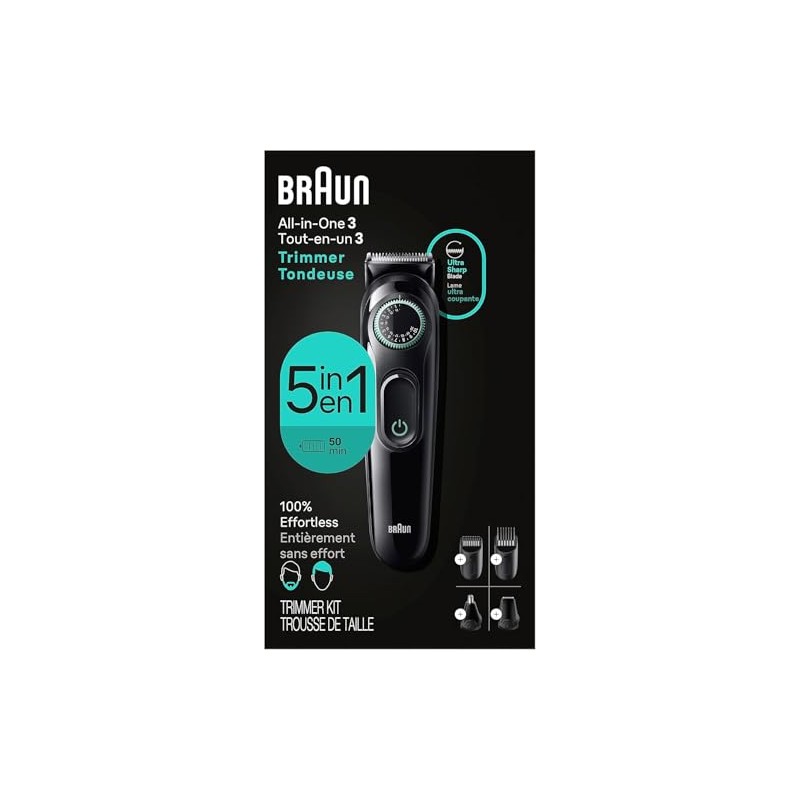 BRAUN Kit All-In-One Series 3, Recortadora de Barba, Nariz. Orejas
