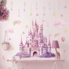 2 Sheets Princess Wall Decals for Girls Bedroom Purple Pink
