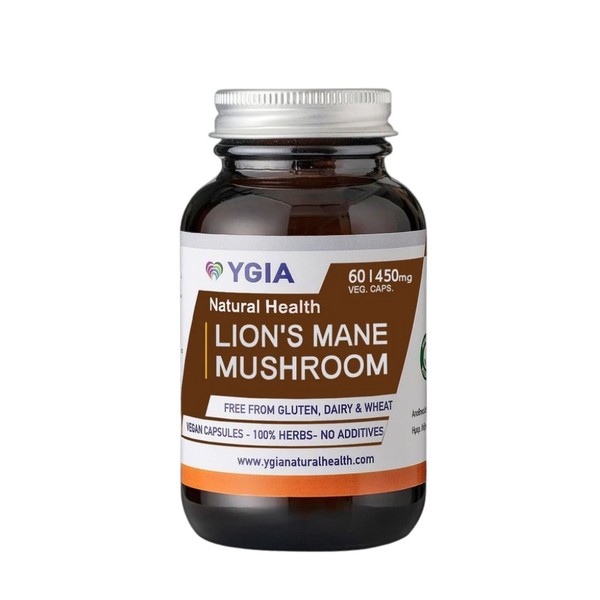 YGIA LION'S MANE MUSHROOM 450MG 60VEG. CAPSULES