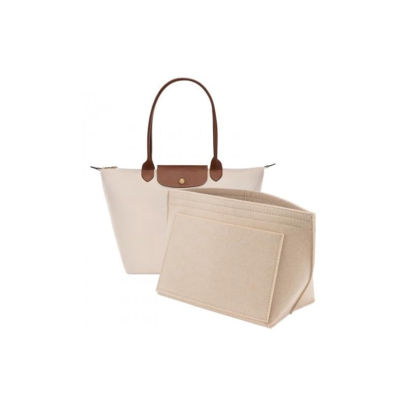 Wisebom Bag Insert Organizer for Longchamp, Felt Purse Organizer with