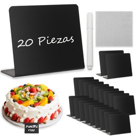 Mini Pizarra de 20pcs Set Fácil Escribir Pantalla de Borrado Letreros de Pizarra Negra con Bolígrafo para Salón de Uñas de Boda, Mini Letreros de Pizarra