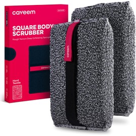 CAVEEM Estropajo corporal cuadrado para exfoliación profunda, 2 unidades