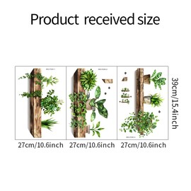 iMagitek 3 Pack 3D Potted Plants Wall Stickers Removable Tropical Nature Plants Wall Decals for Living Room Bedroom Kitchen