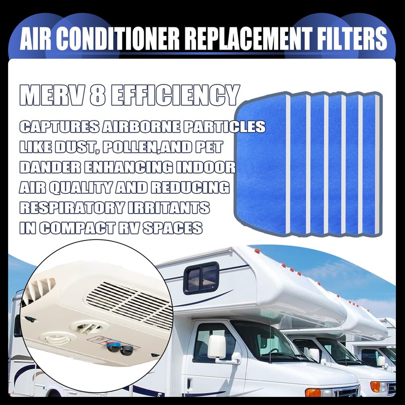 6 Pack 6x16 Inch MERV 8 RV Air Conditioner Replacement