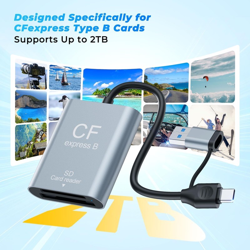 2-in-1 CFexpress Type B & SD Card Reader USB3.2 Gen2