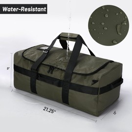 Nepest 40L Large Duffle Bag for Men Travel Duffel Backpack with Detachable Straps for Gym Sports, Heavy Duty and Water Resistant (Army Green)