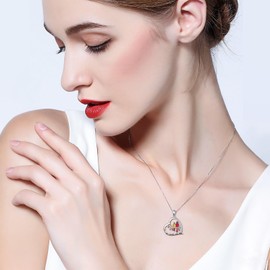 Cardinal Necklace for Women 925 Sterling Silver Cardinal Heart Pendant I am Always With You Memorial Cardinals Cute Bird Necklace Mother's Day Christmas Anniversary Jewelry for Women Friend Her