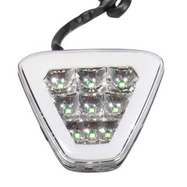 IKON MOTORSPORTS, Brake Lights Universal Fitment, Triangle Clear Plastic Rear 3RD Stop Safety Lamp for Cars