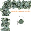 LOMOHOO 2Pcs Greenery Garland Artificial Eucalyptus Leaves Garland 5.7Ft Faux
