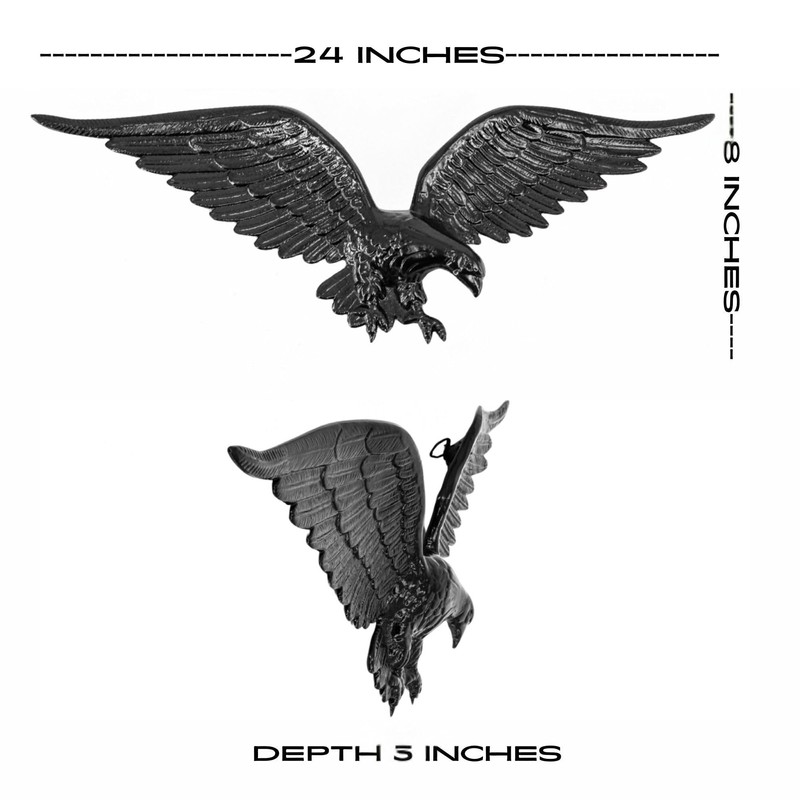 Montague Metal Products Flagpole Wall Eagle, 24-Inch, Black