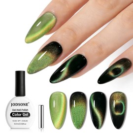 16.5 mL 9D Chameleon Cat Eye Gel Polish with Magnet, Green Gold