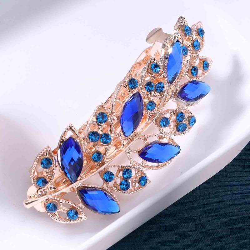 Yheakne Bridal Hair Clip Hair Clip Crystal Wedding Headpiece Blue