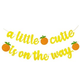 A Little Cutie Is On Her Way Banner, Little Cutie Banner for Baby Shower Decorations,Citrus Banner, Girl Orange Theme Birthday Party Decorations Supplies