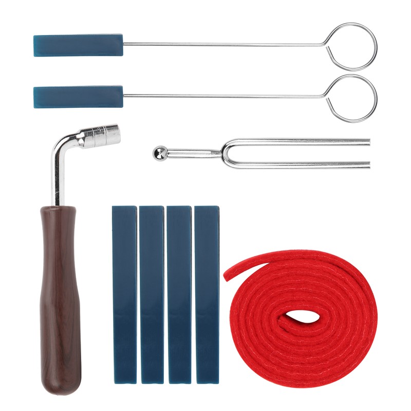 Piano Tuning Set Tool Mutes Wrench Fork Lever Felt Temperament