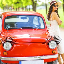 EQLEF® 2Pairs Car Styling Decal Black Car Eyelashes Vehicle Car-Styling Headlight Decorative Sticker