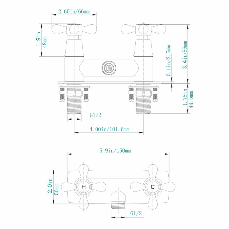 SKOWLL RV Shower Faucet, 4" Wall Mount Outdoor Camper Shower