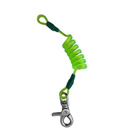 Elvis Sports 2101 Coil Cord, Fluorescent Green, S, Length 8.3 inches (21 cm), Carabiner Included