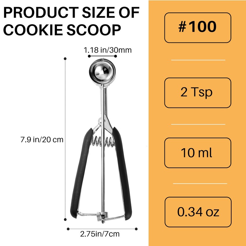 JUNADAEL J Mini Cookie Scoop, 2 Teaspoons/ 10 ml (1/3