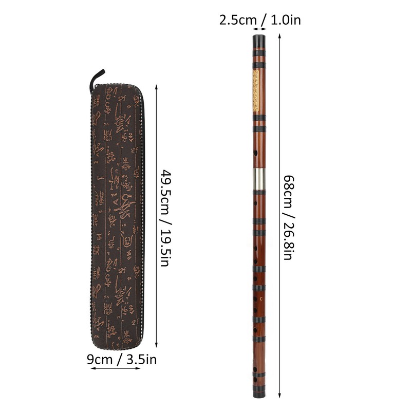 CKey Bamboo Flute 8 Years Dried Bitter Material Golden Embossed