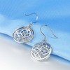 925 Sterling Silver Celtic Knot Round Charm Drop Earrings
