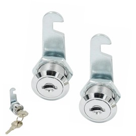 TVETE Cylinder Lock Cam Lock Key Cam Lock [2 Pack] Chest Door Lock Metal Auxiliary Lock 0.8 inch (20 mm) with 2 Keys for Lockers, Cabinets, Cupboards, Drawers, and Other Furniture Locks