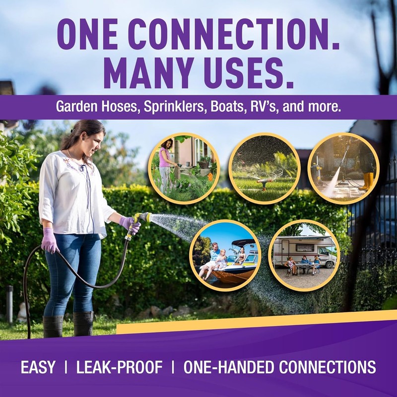 Gorilla Easy Connect Garden Hose Quick Connect Fittings ¾ Inch