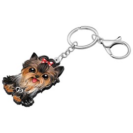WEVENI Acrylic Yorkshire Terrier Dog Key Chains Yorkie Keychain Women Girl Handbag Charms Jewelry (Yorkshire Terrier A)