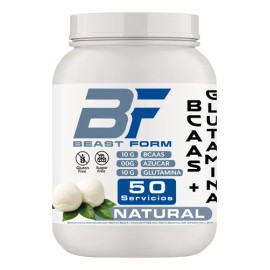 Aminoácidos Bcaas  Glutamina Beast Form 1kg De 50 Serv.                                                                                               