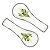 Lashuma Ceramic Kitchen Shelf for Spoons, Olive, Set of 2